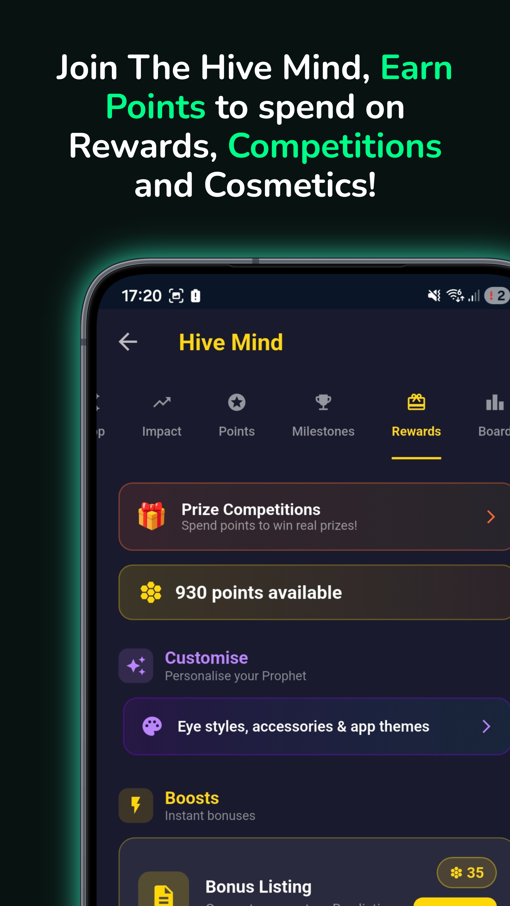 Hive Mind rewards and competitions